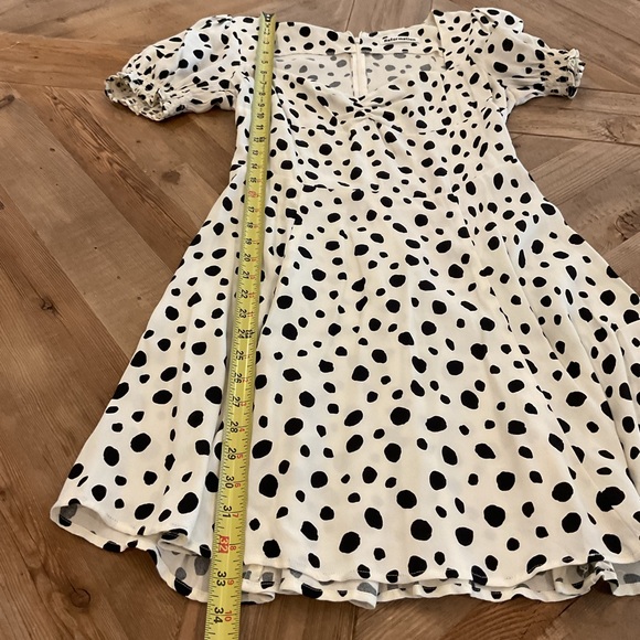 Reformation Drea Dress Ink Blot Polka Dot Puff Sleeve‎ Dress - Picture 8 of 8